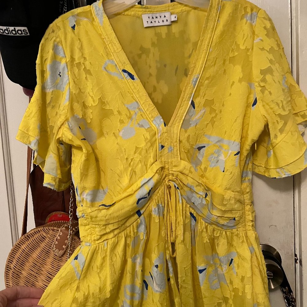 tanya taylor yellow blouse